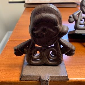 Santa Rustic Bronzed Stocking Hangers